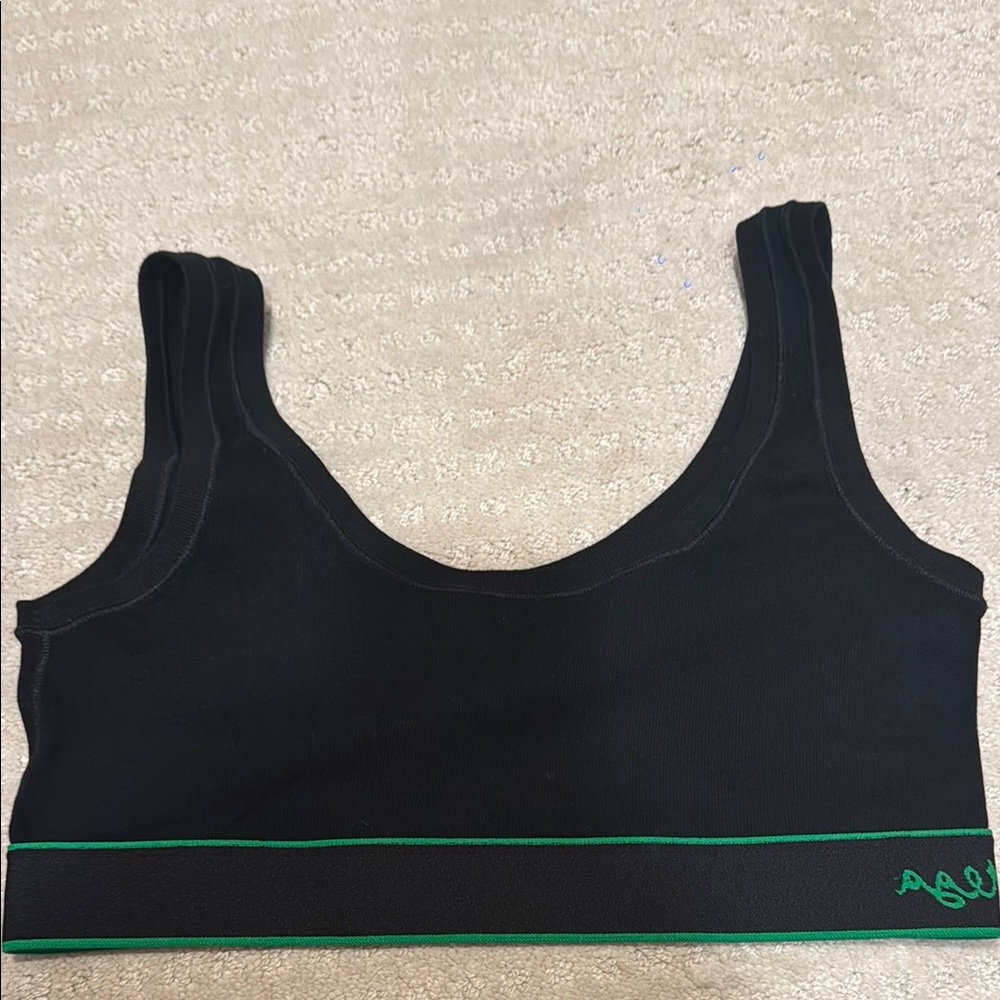 Bottega Veneta Black and Green Sports Bra
